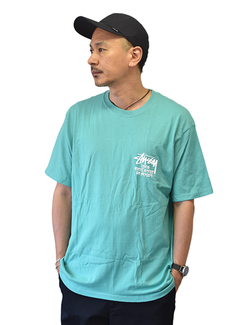 STUSSY STOCK DSM L.A ステューシー ドーバー コラボ Tシャツ Green アメリカ輸入品
