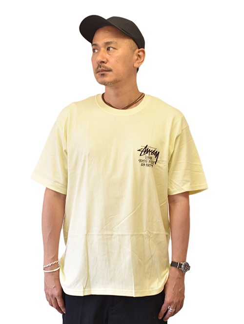 STUSSY STOCK DSM L.A Tシャツ Light Yellow