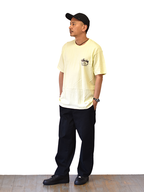 STUSSY STOCK DSM L.A Tシャツ Light Yellow