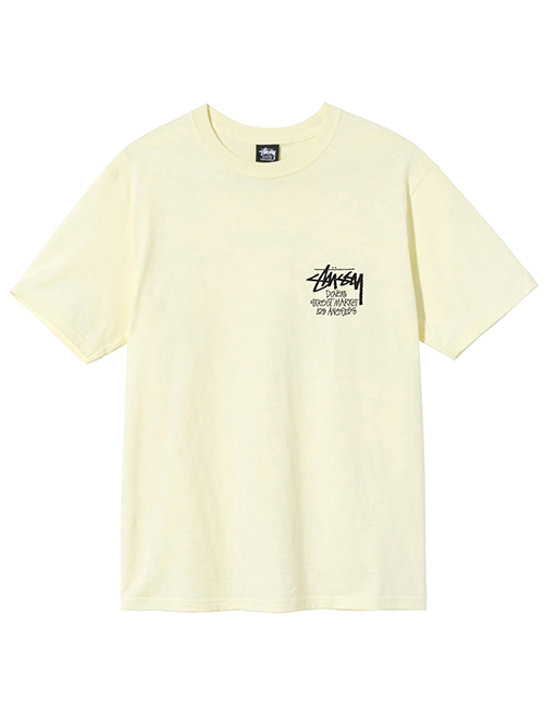 STUSSY STOCK DSM L.A Tシャツ Light Yellow