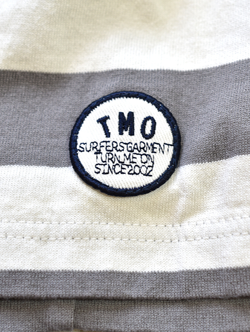 TURN ME ON マハバーラ天竺ボーダー PKT TEE Grey