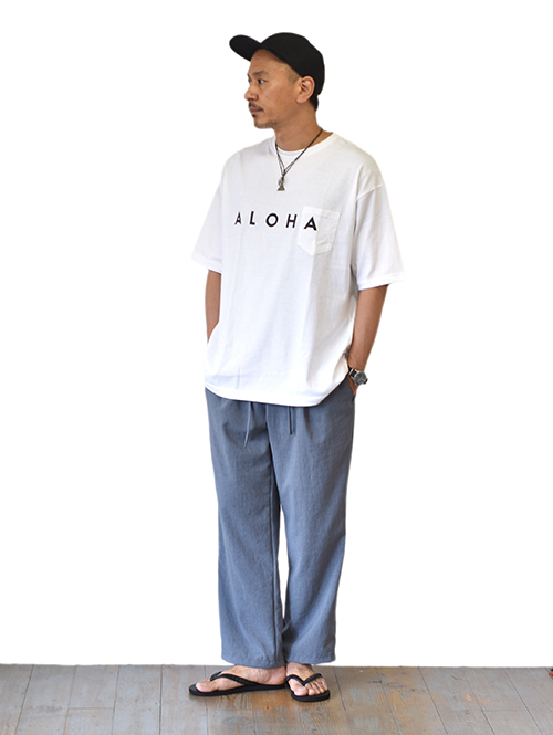 LA MOND SEMI WIDE SHARI PANT - Sax