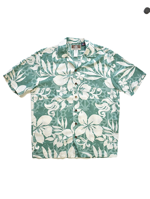 Robert J Clancey Rayon Aloha Shirt Green