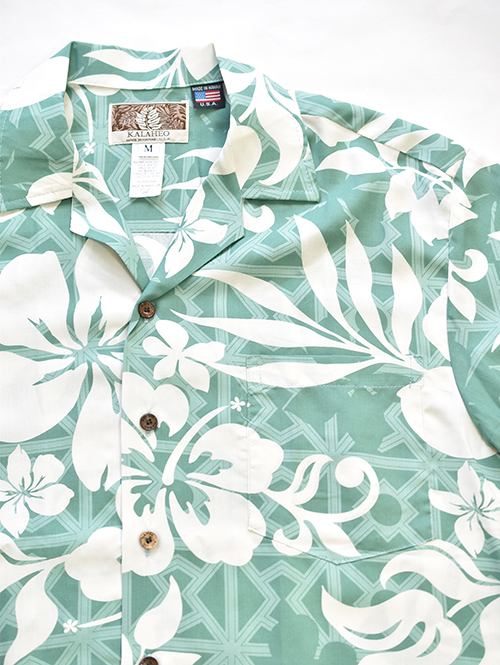 Robert J Clancey Rayon Aloha Shirt Green