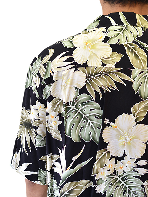 Robert J Clancey Rayon Aloha Shirt Black
