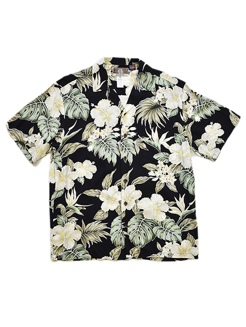 Robert J Clancey Rayon Aloha Shirt Black
