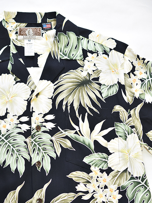 Robert J Clancey Rayon Aloha Shirt Black