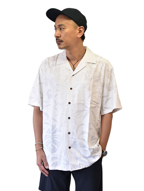 Robert J Clancey Rayon Aloha Shirt White