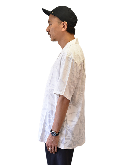Robert J Clancey Rayon Aloha Shirt White