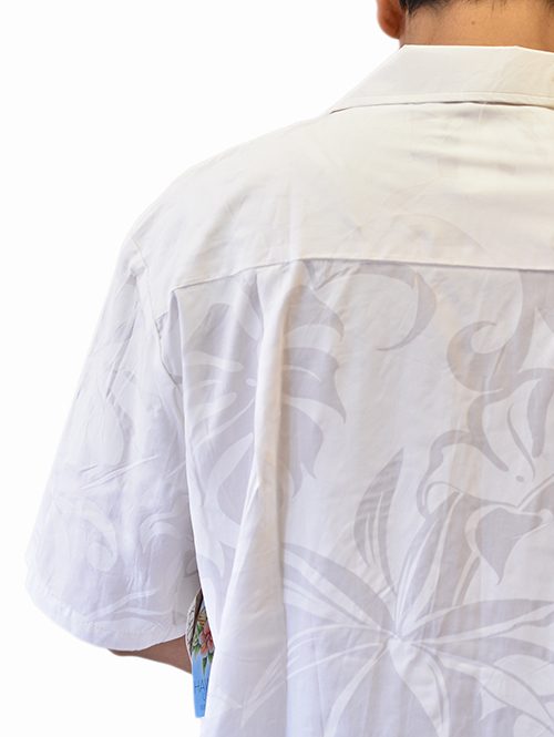 Robert J Clancey Rayon Aloha Shirt White