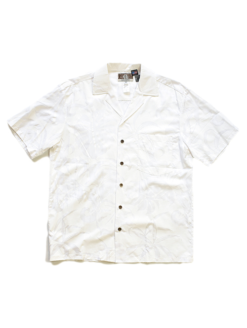 Robert J Clancey Rayon Aloha Shirt White