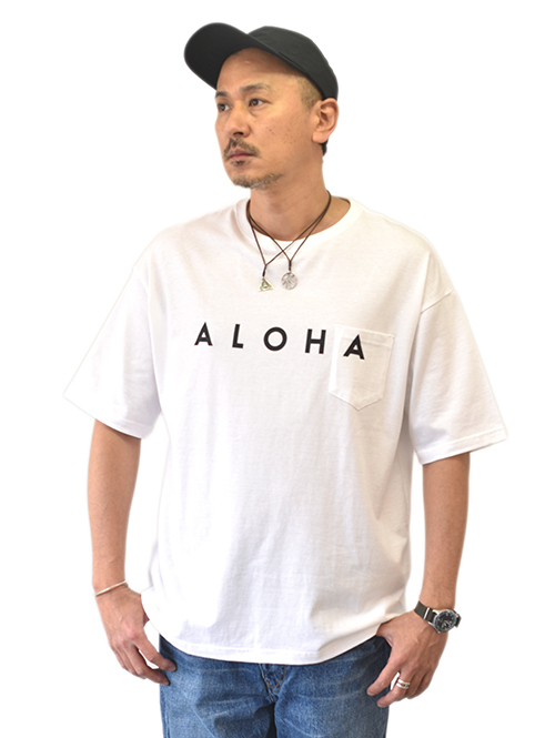 James After Beach Club ALOHA -Pocket Big T White 再入荷