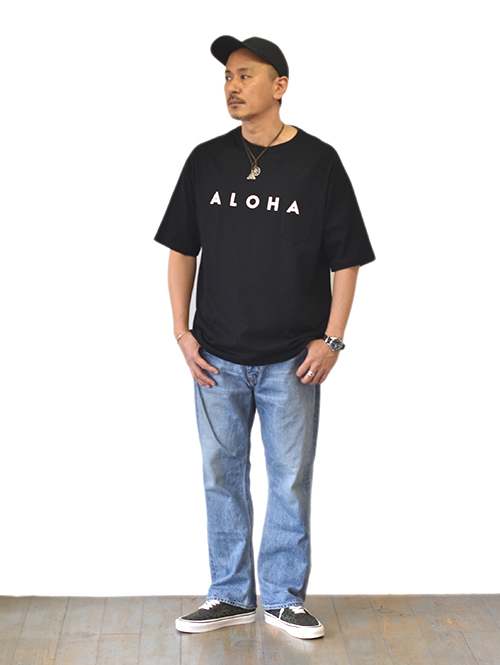 James After Beach Club ALOHA - Pocket Big T Black 再入荷