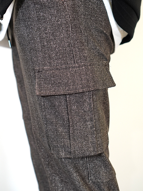 SERGENT ハイテンショングレンチェック カーゴパンツ Brown (62505)