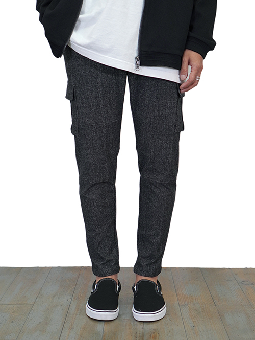 SERGENT ハイテンショングレンチェック カーゴパンツ Black (62505)