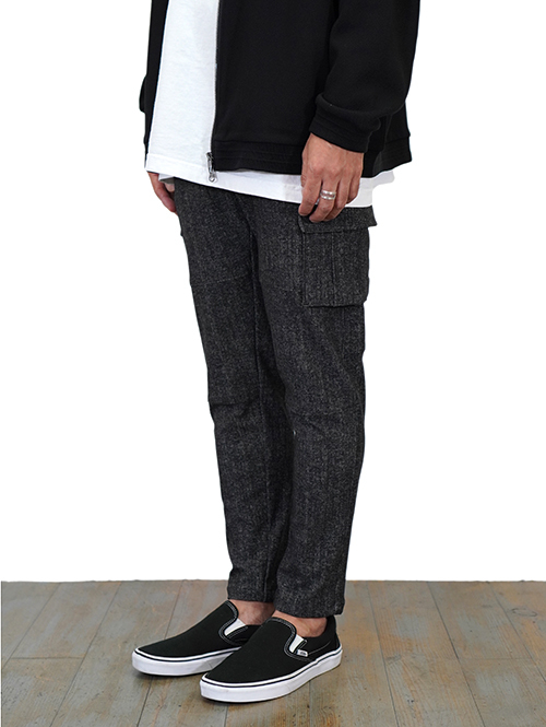SERGENT ハイテンショングレンチェック カーゴパンツ Black (62505)