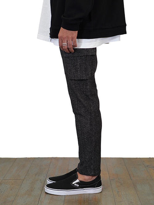 SERGENT ハイテンショングレンチェック カーゴパンツ Black (62505)