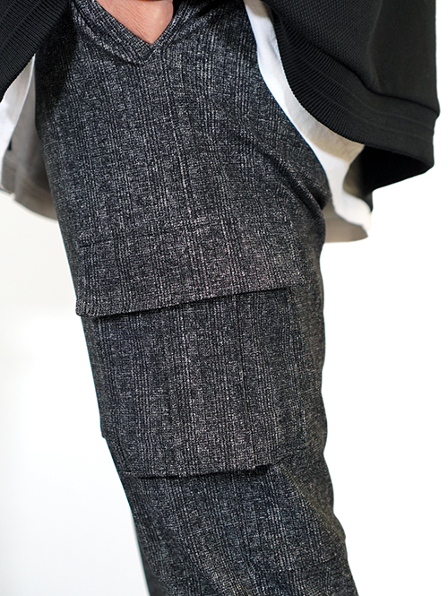 SERGENT ハイテンショングレンチェック カーゴパンツ Black (62505)