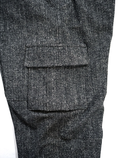 SERGENT ハイテンショングレンチェック カーゴパンツ Black (62505)