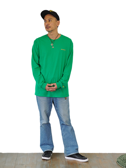 INFLUENCE Logo Long sleeve t - Green Restock