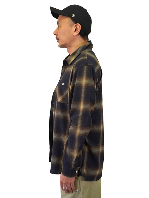 FIVE BROTHERS オンブレチェックシャツ - Navy