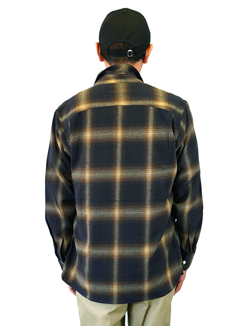 FIVE BROTHERS オンブレチェックシャツ - Navy
