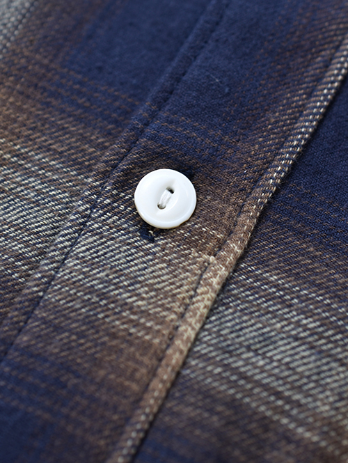 FIVE BROTHERS オンブレチェックシャツ - Navy
