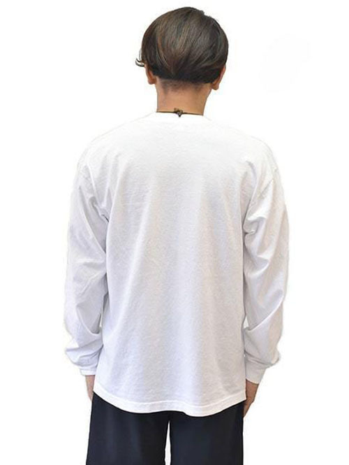 LOS ANGELES APPAREL 6.5oz ヘビーウエイト ロングスリーブ ポケットTシャツ White  再入荷