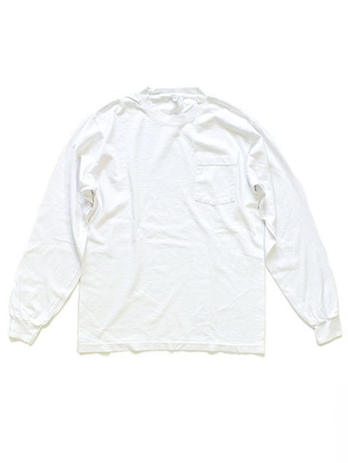 LOS ANGELES APPAREL 6.5oz ヘビーウエイト ロングスリーブ ポケットTシャツ White  再入荷