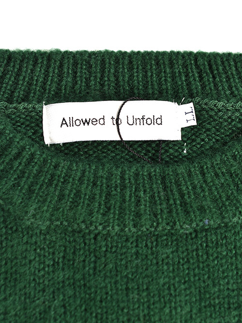 Allowed Mohair Shaggy Crew Neck Sweater D Green