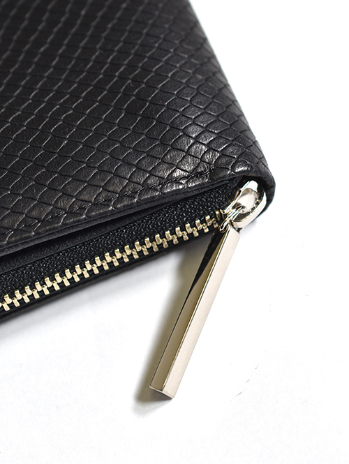 M.U.L Leather ウォレット ブラックパイソン型押しレザー
