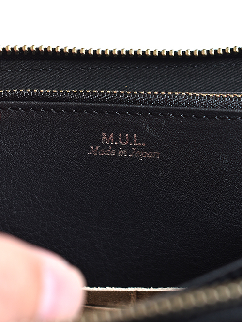 M.U.L Leather ウォレット ブラックパイソン型押しレザー