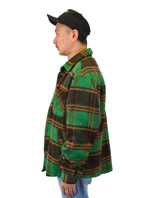 EPTM SLIT FLANNEL SHIRT JACKET-Green
