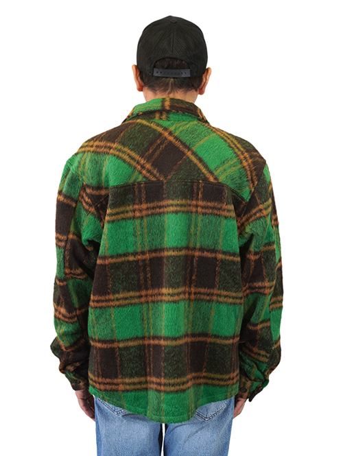 EPTM SLIT FLANNEL SHIRT JACKET-Green