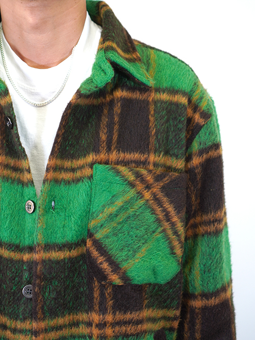 EPTM SLIT FLANNEL SHIRT JACKET-Green