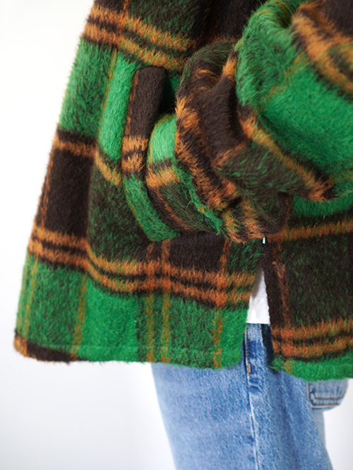 EPTM SLIT FLANNEL SHIRT JACKET-Green