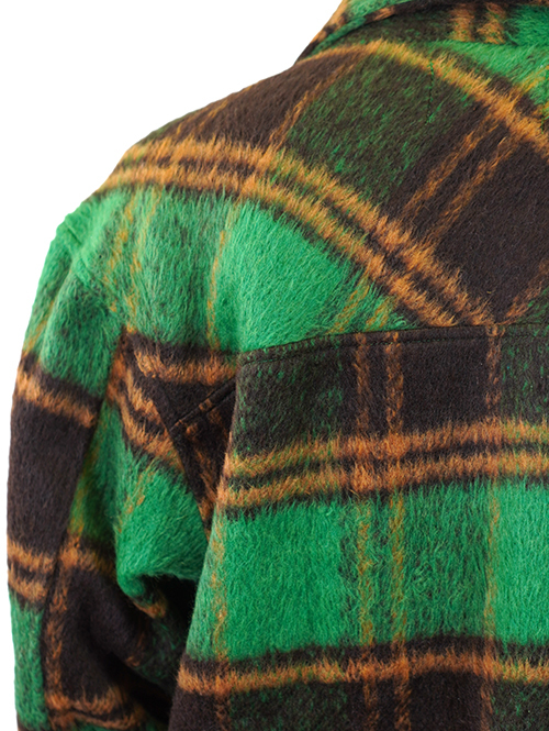 EPTM SLIT FLANNEL SHIRT JACKET-Green