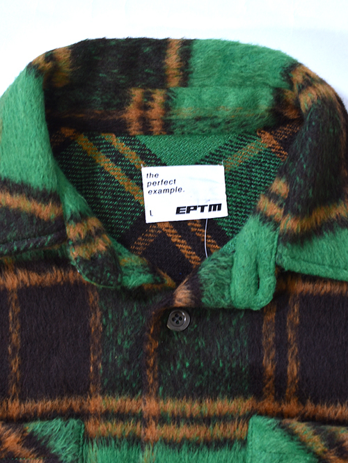 EPTM SLIT FLANNEL SHIRT JACKET-Green