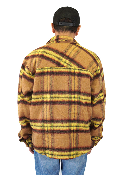 EPTM SLIT FLANNEL SHIRT JACKET-Mustard