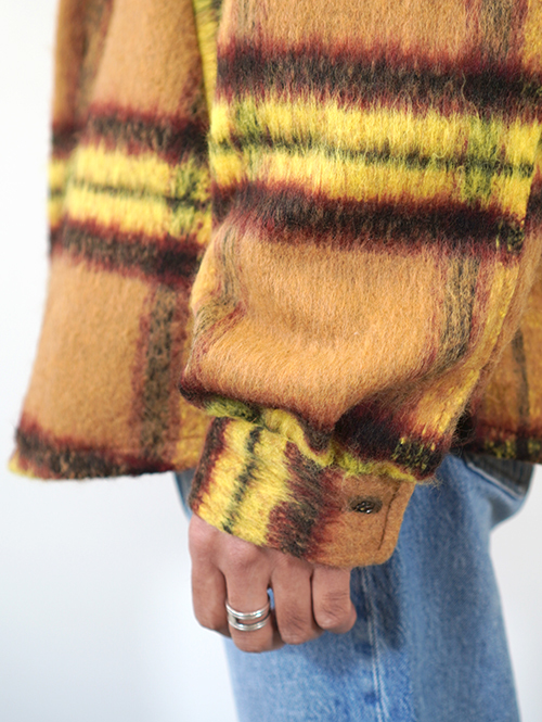 EPTM SLIT FLANNEL SHIRT JACKET-Mustard