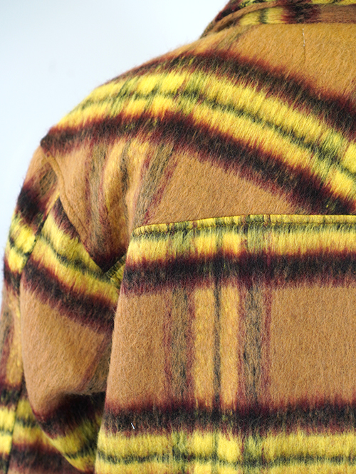 EPTM SLIT FLANNEL SHIRT JACKET-Mustard