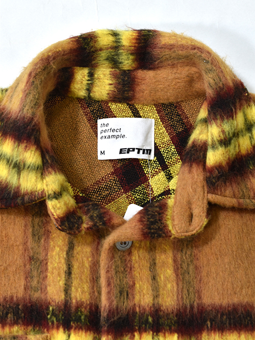 EPTM SLIT FLANNEL SHIRT JACKET-Mustard