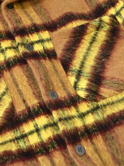 EPTM SLIT FLANNEL SHIRT JACKET-Mustard