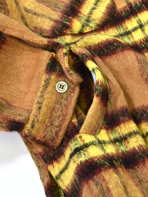 EPTM SLIT FLANNEL SHIRT JACKET-Mustard