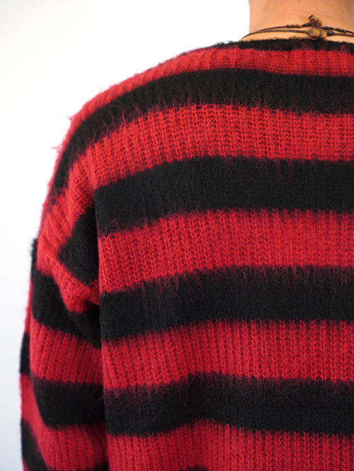 CAL O LINE SAFARI掲載 モヘア クルーネック Black/Red