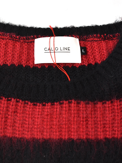 CAL O LINE SAFARI掲載 モヘア クルーネック Black/Red
