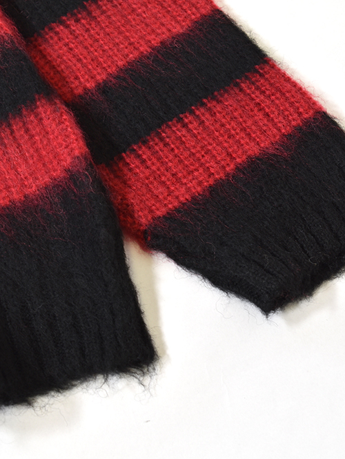 CAL O LINE SAFARI掲載 モヘア クルーネック Black/Red