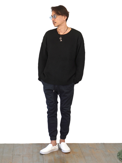 CAL O LINE SAFARI掲載 モヘア クルーネック Black