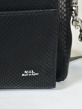 M.U.L Leather ショルダーバッグ リザード型押しレザー Black