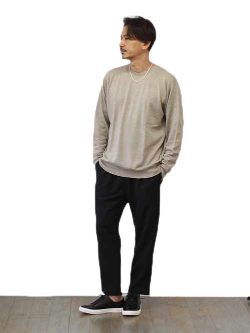 John Smedley 日本別注 24G CREW SWEATER Soft Fawn (A4543) を通販